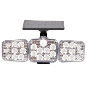 Solar Outdoor Lights 138 LED 3-Head Adjustable 360°Rotating Wide-Angle