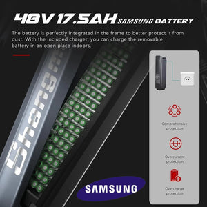 Shengmilo Electric Bicycle ,Adult eBikes with 48V 17.5Ah Battery ,1000W BAFANG Motor ,Shimano 7 Speed,Fat Tire Mountain bikes