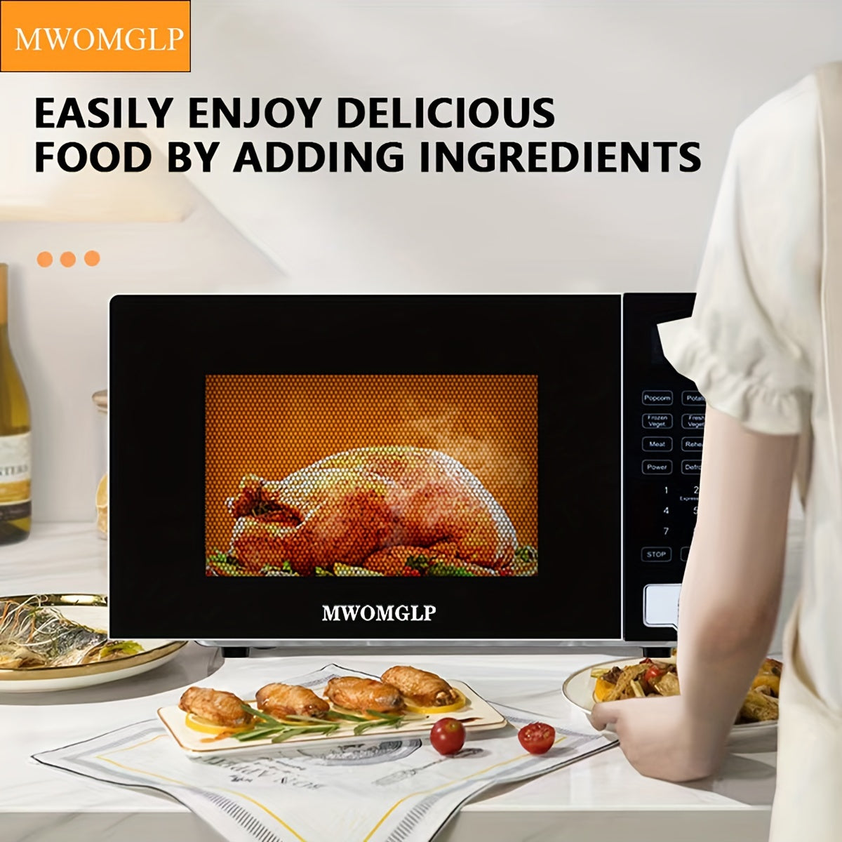 MWOMGLP Microwave Oven Intelligent 20-Liter Button Rotary Multifunctional Household Microwave Oven