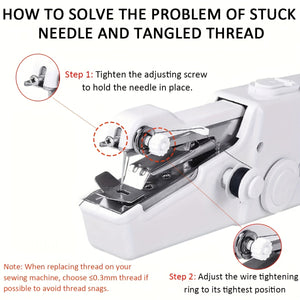 1pc Handheld Sewing Machine Mini Sewing Machines, Portable Sewing Machine Quick Handheld Stitch Tool For Fabric, Kids Cloth, Clothing (battery Not Included)