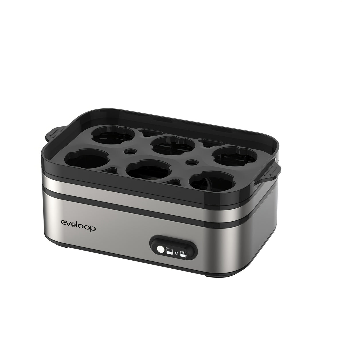 Evoloop Rapid Egg Cooker - Effortlessly Craft Perfect Eggs Every Time with Auto Shut Off - 6 Egg Capacity for Hard Boiled, Poached, Scrambled, or Fluffy Omelets - Culinary Mastery in Minutes