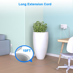 Power Strip Surge Protector - 6 Widely Outlets with 4 USB Ports (2 USB C), 2-Side Outlet Extender Strip, 10 Ft Extension Cord Flat Plug, Wall Mount Small Power Strip for Travel Home Office College Dorm