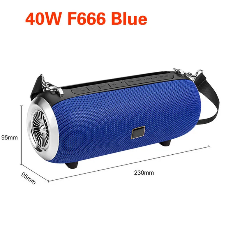 High Power 40W Bluetooth Speaker Wireless BT Column Outdoor Sound Portable Music Caixa De Som Powerful Boombox with Stand Holder