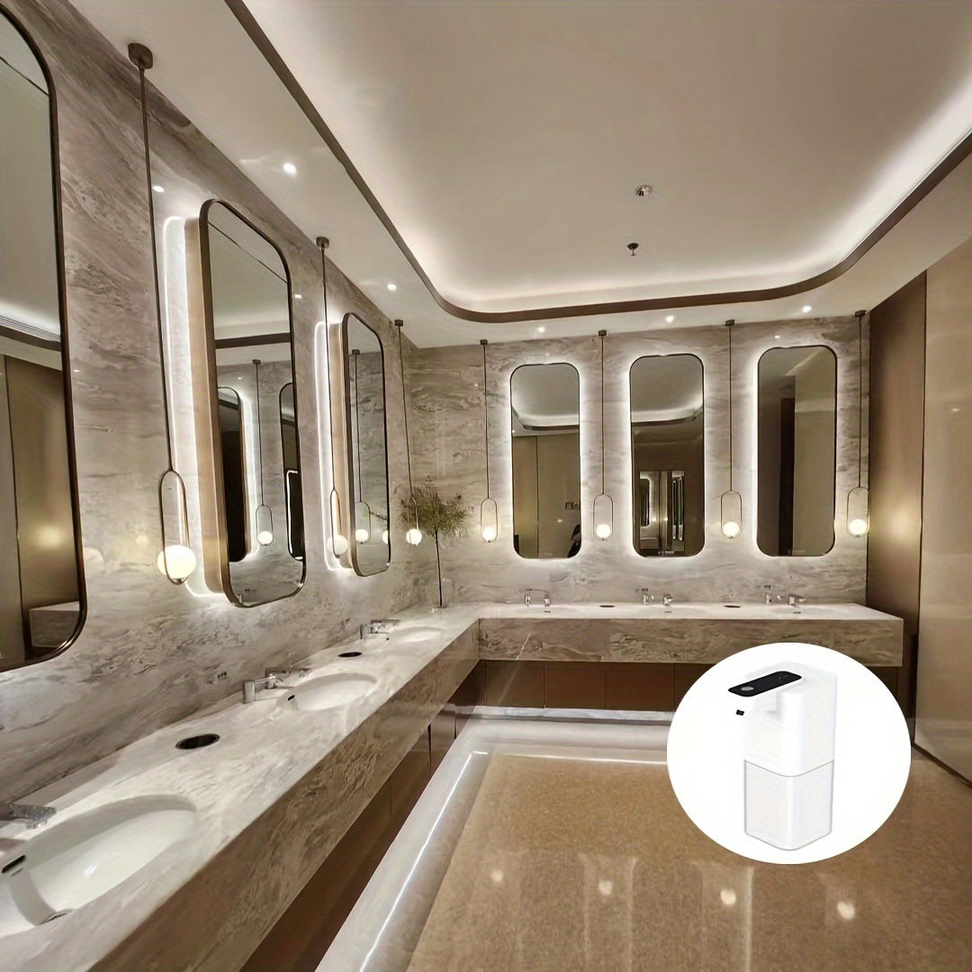 1pc Automatic Soap Dispenser, 400ml/14oz Touchless Sensor Foaming Soap Dispenser, USB Rechargeable, Hand Free Automatic Foam Liquid Soap Dispenser For Bathroom &amp; Kitchen