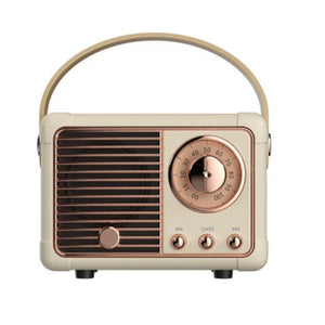 Retro Hifi Stereo Bluetooth V5.0 Speaker Portable Wireless Vintage Speaker Plastic 3W Full-Range 50Hz-20Khz Music Player