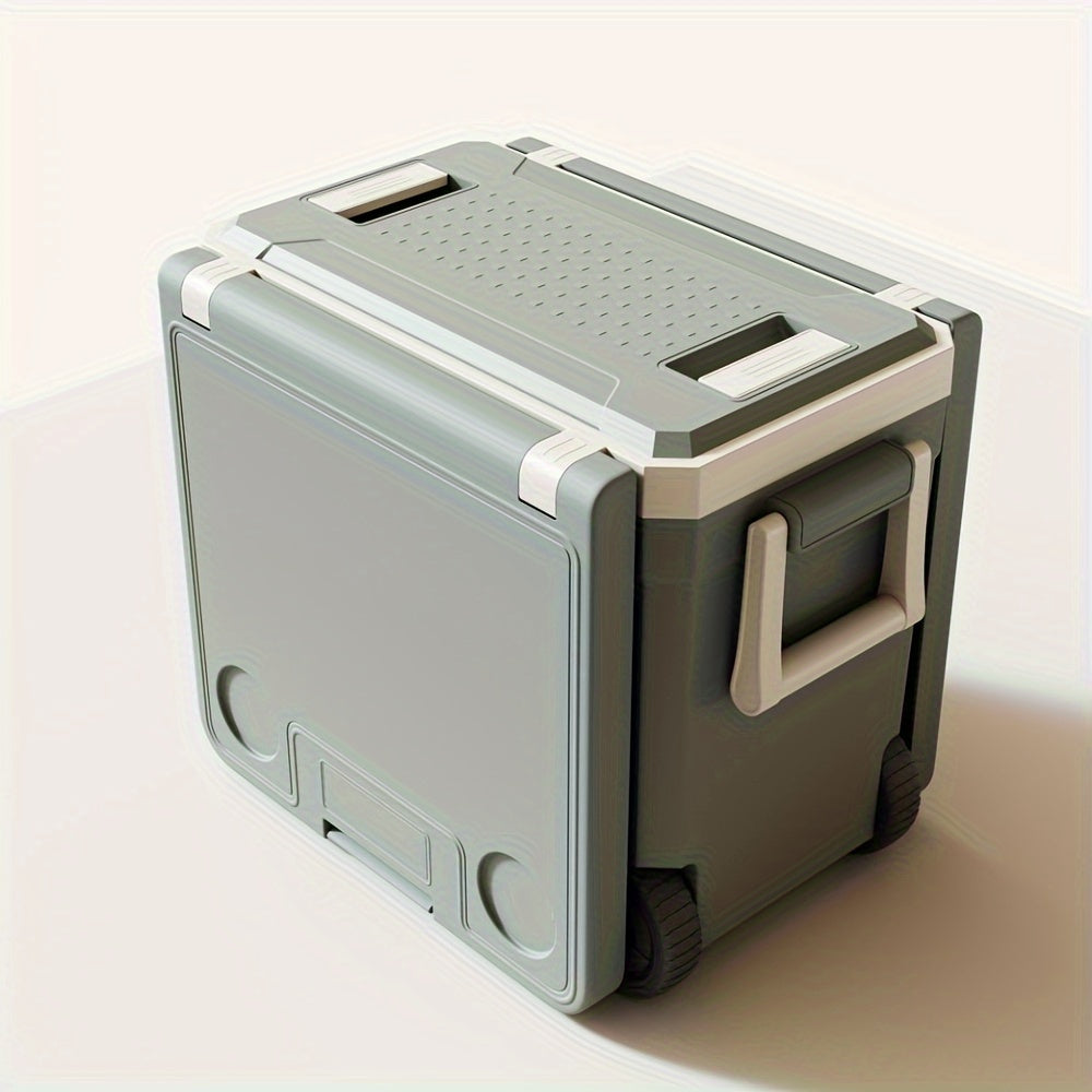 8.45gal Large Capacity Outdoor Cooler With Folding Table &amp; Chair Set - Waterproof, Portable Aluminum Insulated Box For Bbqs, Parties, Picnics, Camping &amp; Hiking