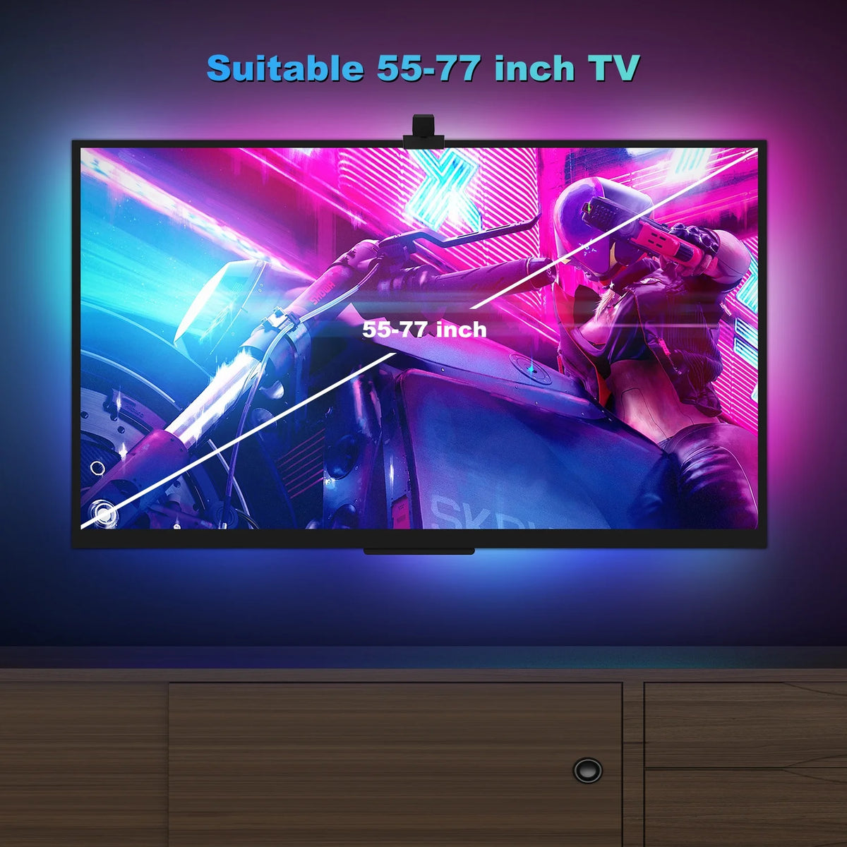 TV LED Backlights with Camera, 16.4Ft RGBIC Wifi TV Backlights for 55-77 Inch Tvs PC, App Control, Video &amp; Music Sync TV Lights, Scene Mode, TV LED Strip Lights for Gaming &amp; Movies