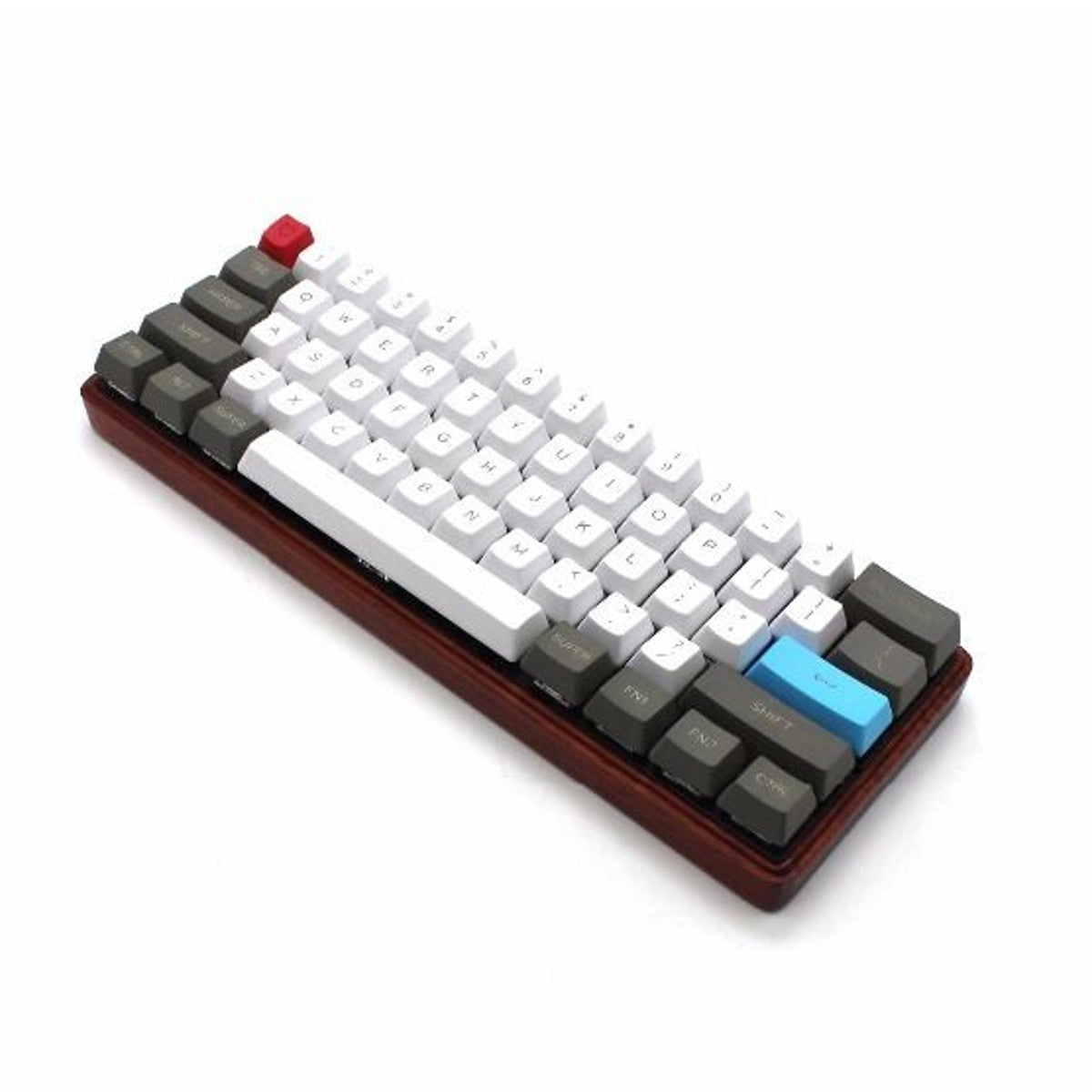 61 Keys White&amp;Grey Keycap Set OEM Profile PBT Thick ANSI Layout Keycaps for 60% Mechanical Keyboard - Stereotech