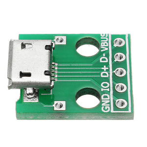 10pcs Micro USB To Dip Female Socket B Type Microphone 5P Patch To Dip With Soldering Adapter Board - Stereotech