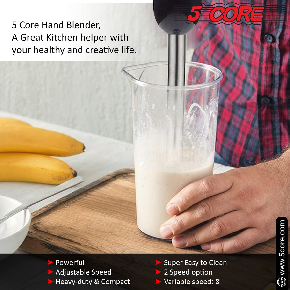 500W Electric 5Core Immersion Hand Blender - Stereotech