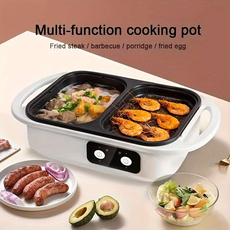 1pc White 110V Multifunctional Cooking Pot, Suitable For Family Dinner