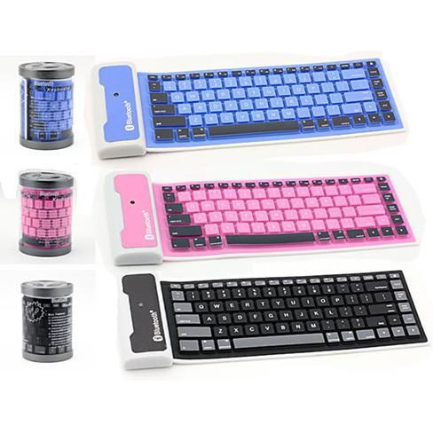 Color: Black - Type Out Of A Box With Flexible Silicone Bluetooth Keyboard - Stereotech