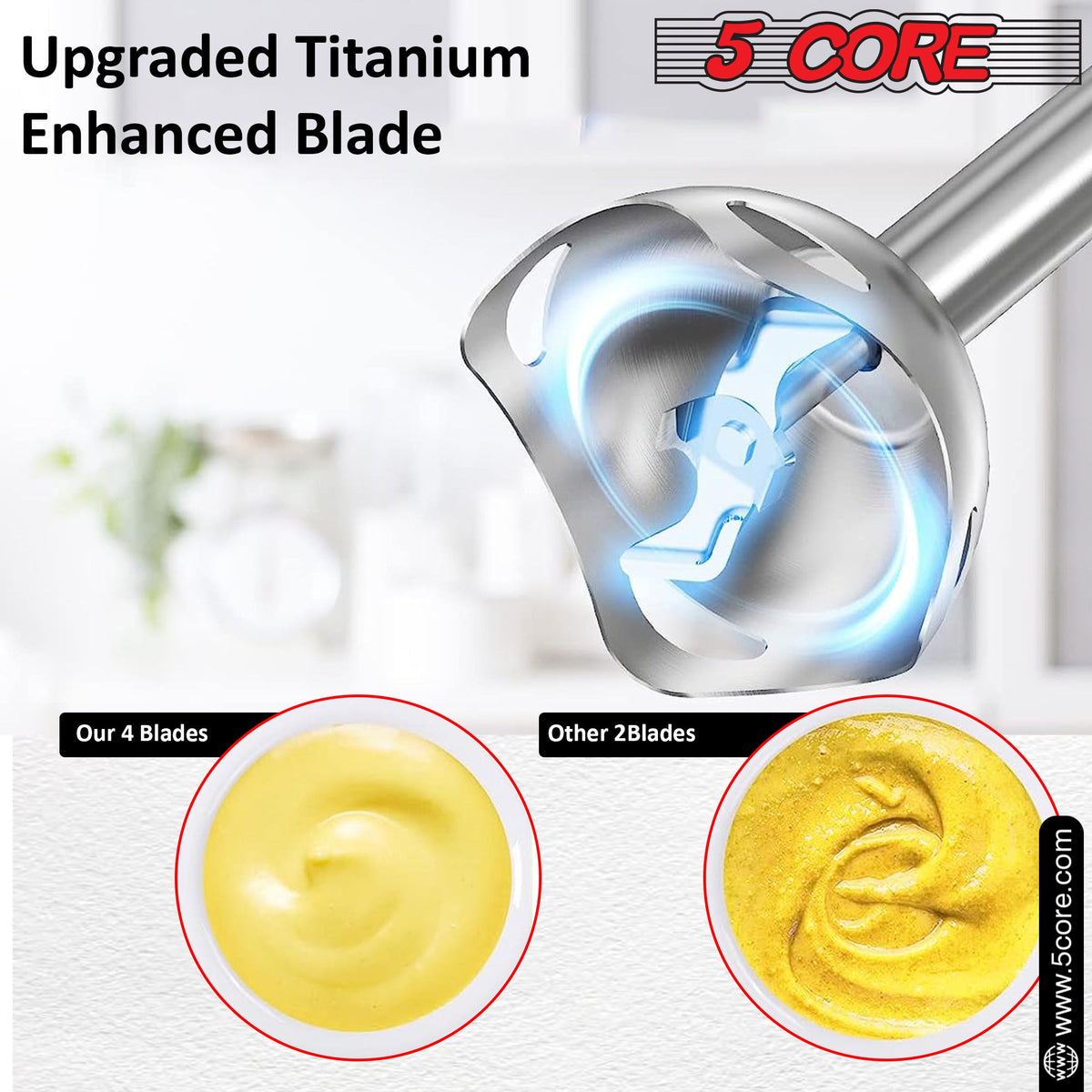 500W Electric 5Core Immersion Hand Blender - Stereotech