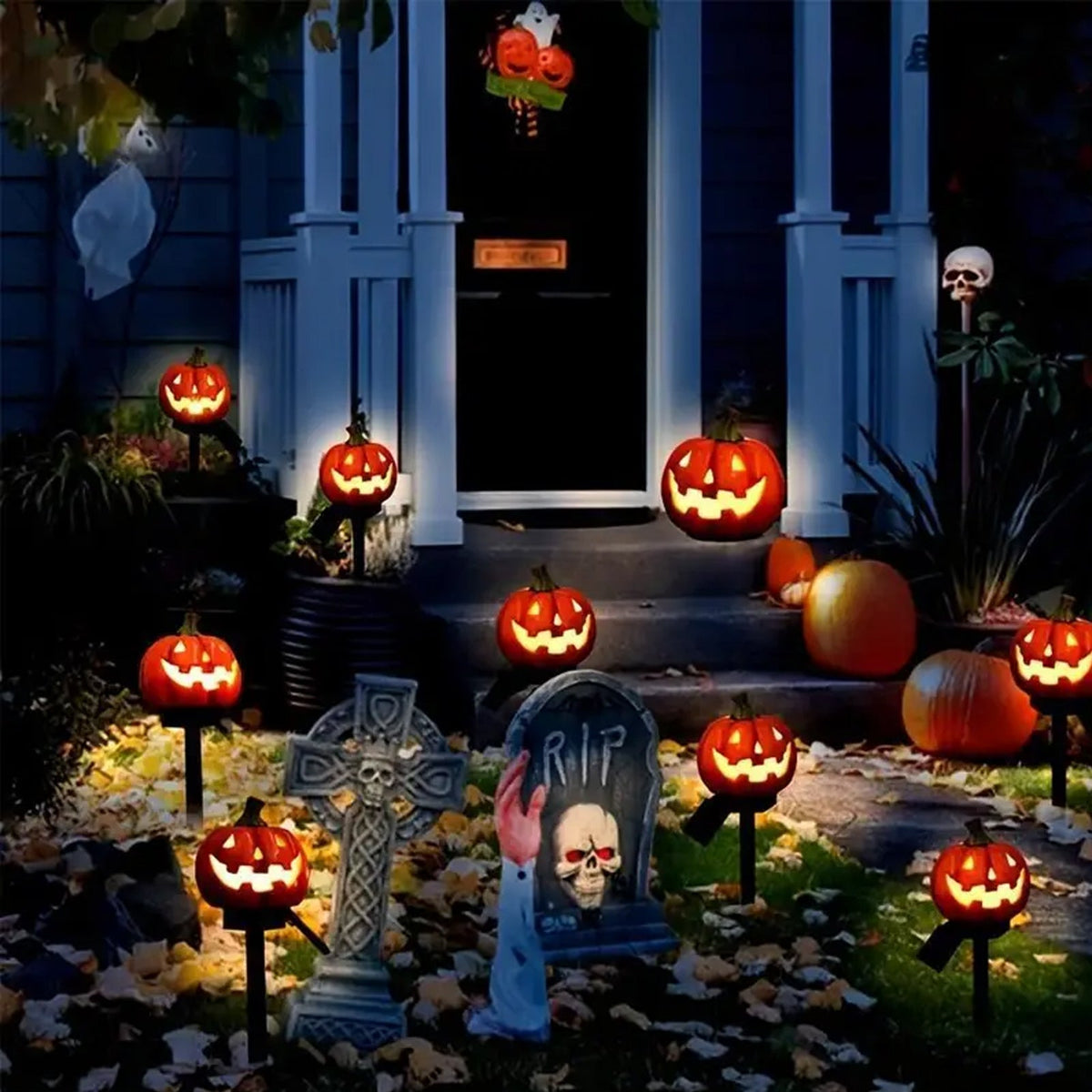 Solar Pumpkin Lights Halloween Decorations Pathway Lights Outdoor