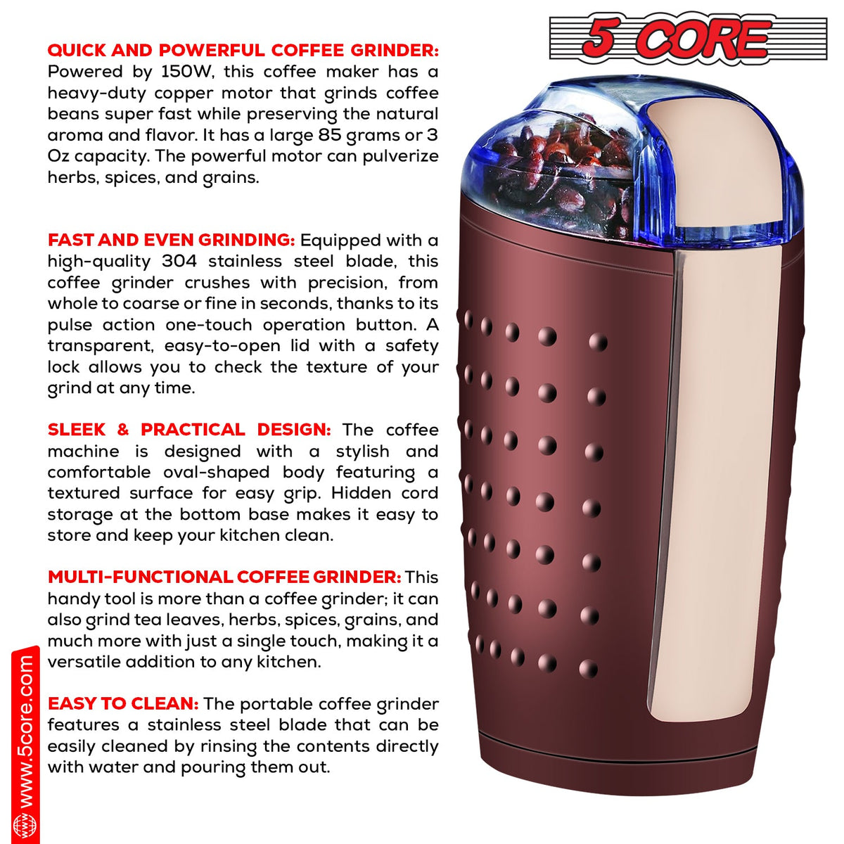 Coffee Grinder 85 Gram Capacity - Stereotech