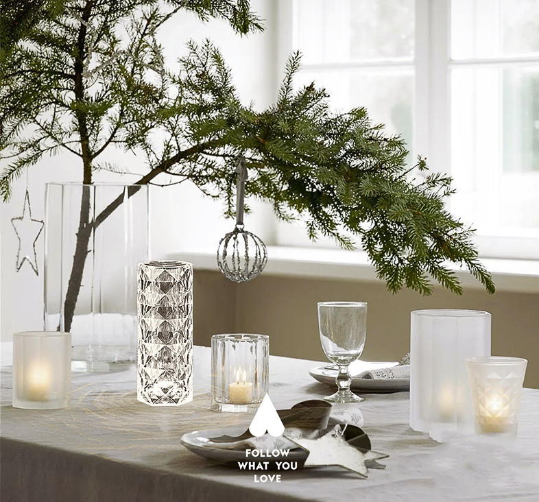 RGB Creative Rose Crystal, Lamp-Touch Control-Adjustable 16-Color