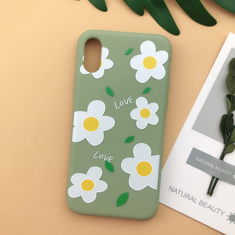 Color: Green, Model: IPhone8plus - Floral mobile phone case