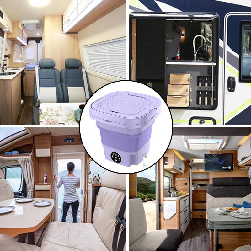 Portable Foldable Mini Washing Machine 2.11gal High Capacity With 3 Modes Deep Cleaning Half Automatic Washt Soft Spin Dry For RV Travel, Camping