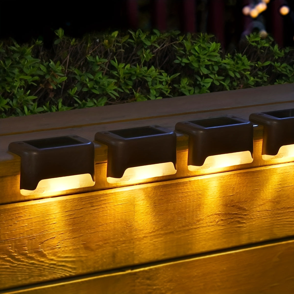 4pcs Solar Powered Outdoor LED Deck Lights - Energy-Efficient, Waterproof, and Durable Decorative Lights for Gardens, Fences, Stairs, Steps, Balconies, Yards, Courtyards, and Pathways - Easy Installation, Auto-On at Dusk, and