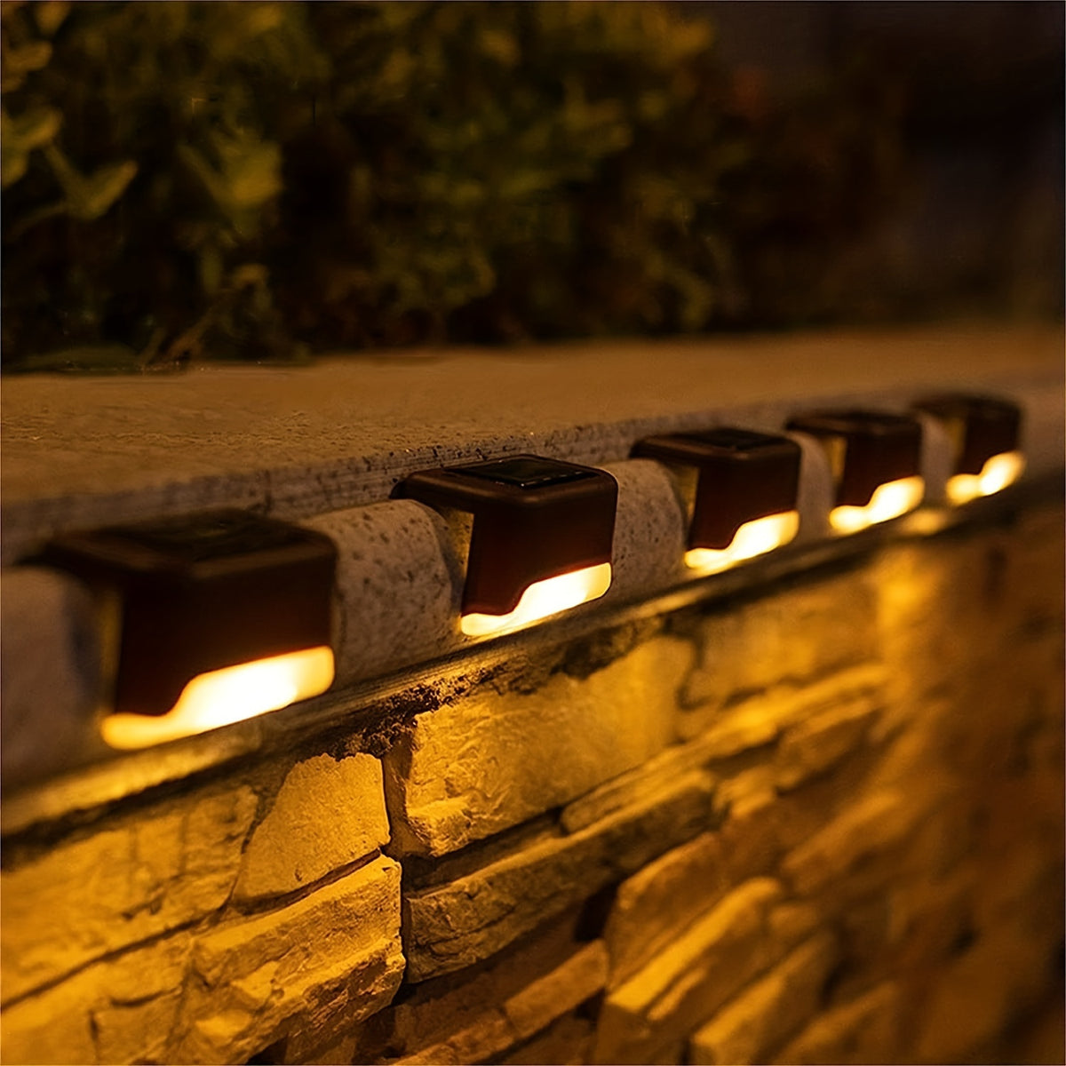 4pcs Solar Powered Outdoor LED Deck Lights - Energy-Efficient, Waterproof, and Durable Decorative Lights for Gardens, Fences, Stairs, Steps, Balconies, Yards, Courtyards, and Pathways - Easy Installation, Auto-On at Dusk, and