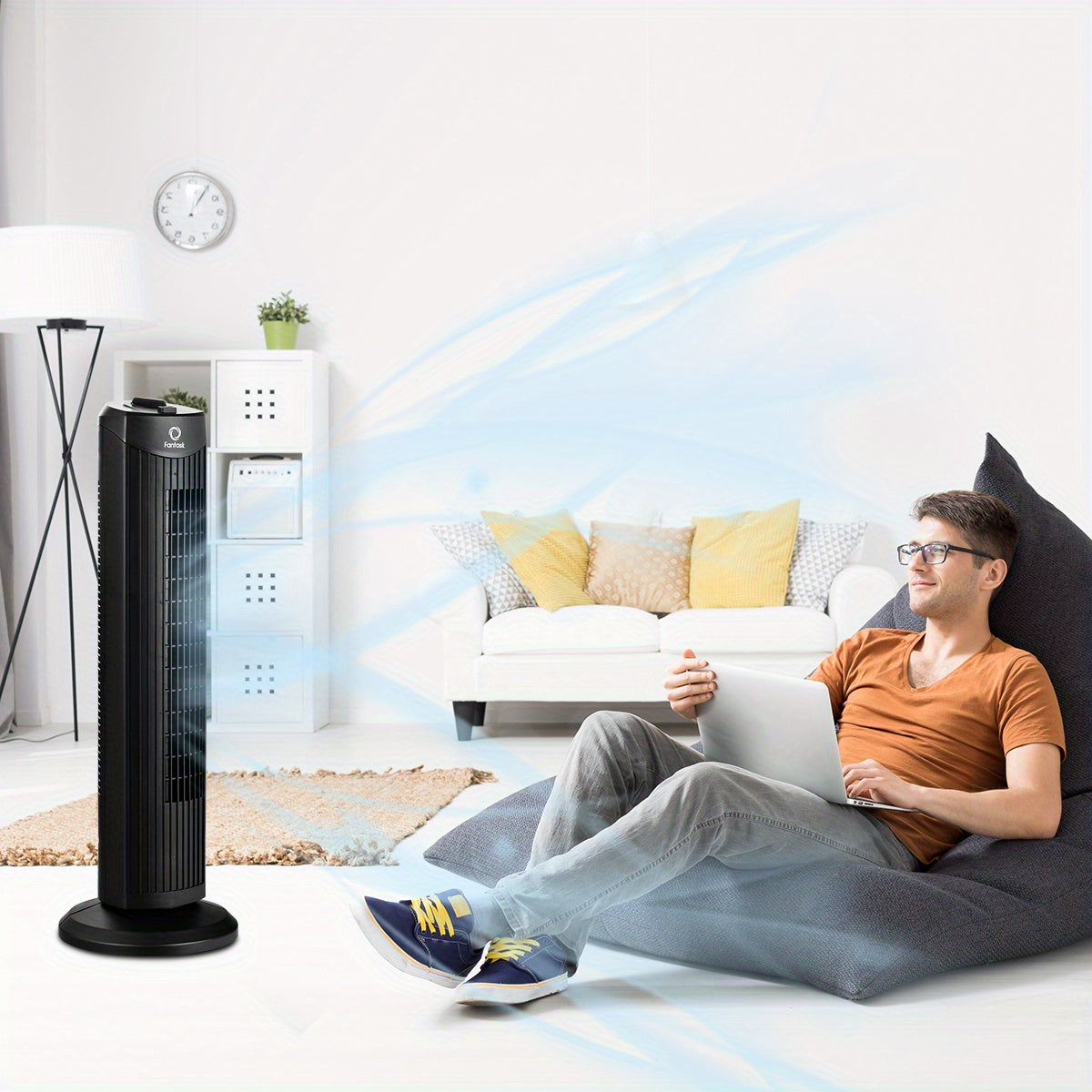 Lifezeal 35W 28&quot; Oscillating Tower Fan 3 Wind Speed Quiet Bladeless Cooling Room