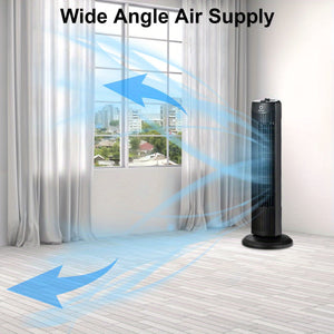 Lifezeal 35W 28" Oscillating Tower Fan 3 Wind Speed Quiet Bladeless Cooling Room