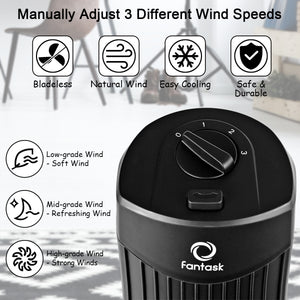 Lifezeal 35W 28" Oscillating Tower Fan 3 Wind Speed Quiet Bladeless Cooling Room