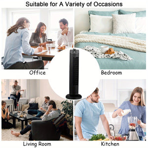 Lifezeal 35W 28" Oscillating Tower Fan 3 Wind Speed Quiet Bladeless Cooling Room