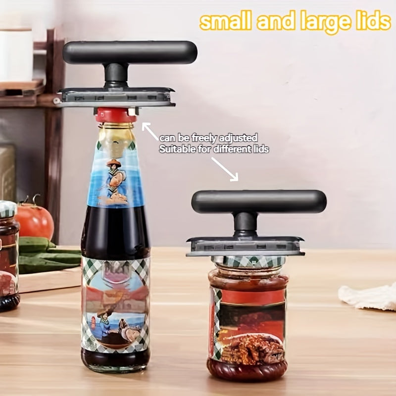 1pc Jar Opener, Adjustable Jar &amp; Bottle Opener, Adjustable Multifunctional Metal Can Opener, Jar Lid Gripper, Manual Jar Bottle Opener, Kitchen Accessories, Party Supplies