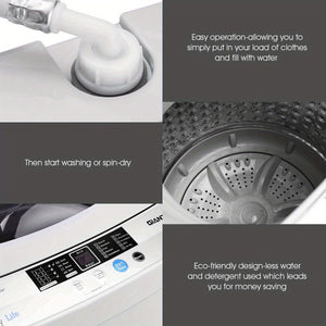 Portable Compact Washing Machine 1.34 Cu.ft Spin Pump 8 Water Level