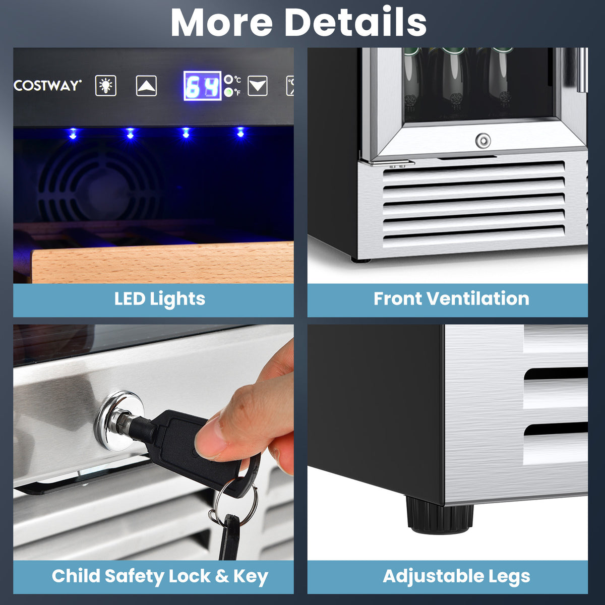 Multigot 24&quot; Dual Zone Wine and Beverage Cooler Refrigerator Dual Control Refrigerator