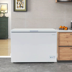 MAXMASS 10 Cu. Ft. Chest Compact Freezer w/ 7-Level Temperature, Removable Basket White