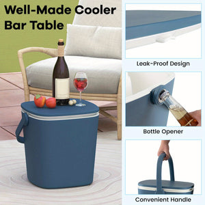 LIFEZEAL 4 Gallon Portable Cooler Bar Table w/ Handle Bottle Opener & Lift Top Lid