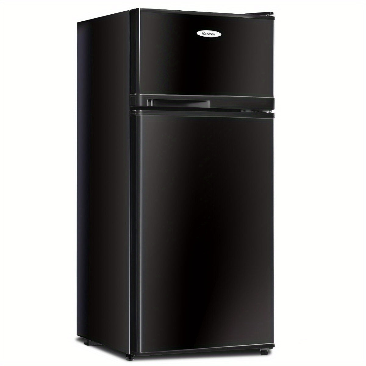 Gymax Double Doors 3.4 cu ft. Unit Compact Mini Refrigerator Freezer Black