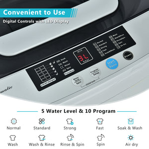 Lifezeal Portable Full-Automatic Laundry Washing Machine 8.8lbs Spin Washer Pump