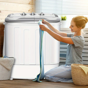 Lifezeal Mini Compact Twin Tub Washing Machine Washer 13lbs Spin Spinner