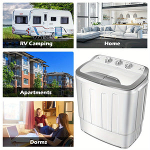 Lifezeal Mini Compact Twin Tub Washing Machine Washer 13lbs Spin Spinner