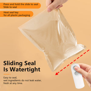 Mini Portable Snacks Bag Sealer: Rechargeable 2-in-1 Heat Sealer with Cutter for Chip Bags, Plastic Bag Re-sealer, Small Sealing Machine with Cutter Blade, Heat Vacuum Sealer, USB Rechargeable