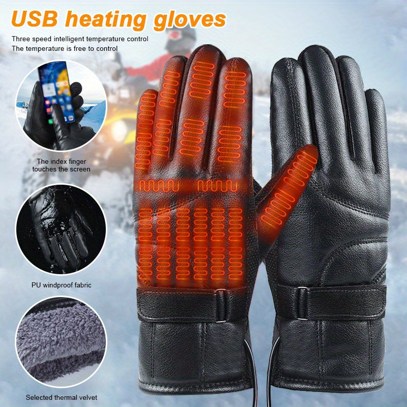 Electric Heated Snow Removal Kit with 3-Speed Temperature Control Heated Handwear - Vehicle-Mounted Snow Shovel Ice Scraper, Multi-Function Deicing Tool, Operates via Car Plug, ≤36V with No Battery Required