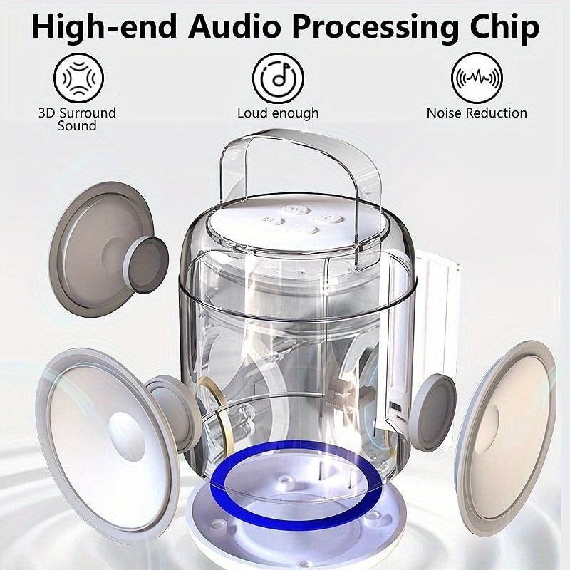 Mini machine equipped with 2 wireless microphones, portable speakers, best Christmas gift, birthday gift, and family party creativity