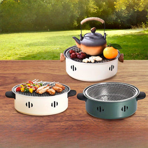 Smokeless Charcoal Grill - Portable Outdoor BBQ & Tea Cooking Stove, Perfect for Camping & Picnics Bbq Grill Outdoor Grilling Accessories For Outdoor Grill
