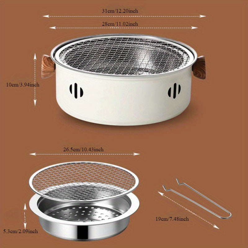 Smokeless Charcoal Grill - Portable Outdoor BBQ &amp; Tea Cooking Stove, Perfect for Camping &amp; Picnics Bbq Grill Outdoor Grilling Accessories For Outdoor Grill