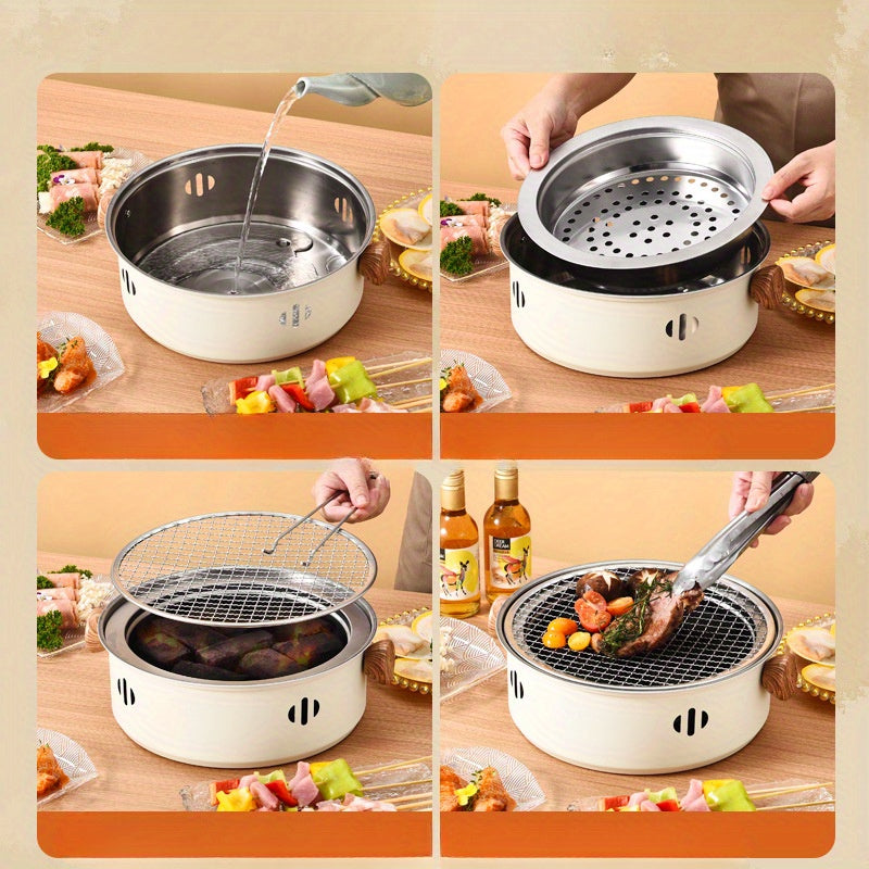 Smokeless Charcoal Grill - Portable Outdoor BBQ &amp; Tea Cooking Stove, Perfect for Camping &amp; Picnics Bbq Grill Outdoor Grilling Accessories For Outdoor Grill