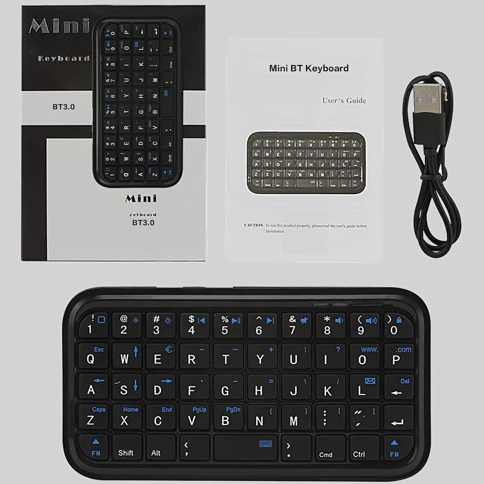 JOMAA Compact Wireless Keyboard - Slim, Rechargeable Wireless Music Keyboard with USB Charging Cable for Android &amp; Windows Devices