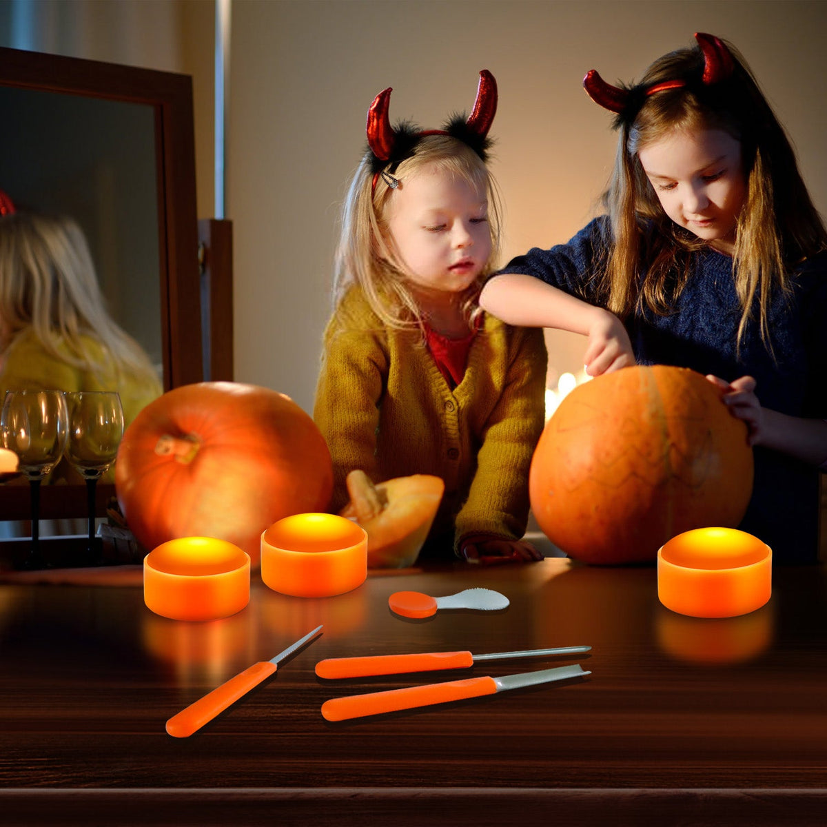Halloween LED Pumpkin Lights with Remote and Timer 4Packs