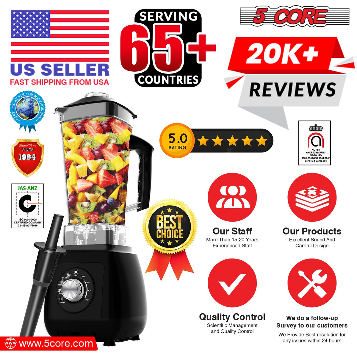 2000W 5Core Juicer Blender Machines - Stereotech