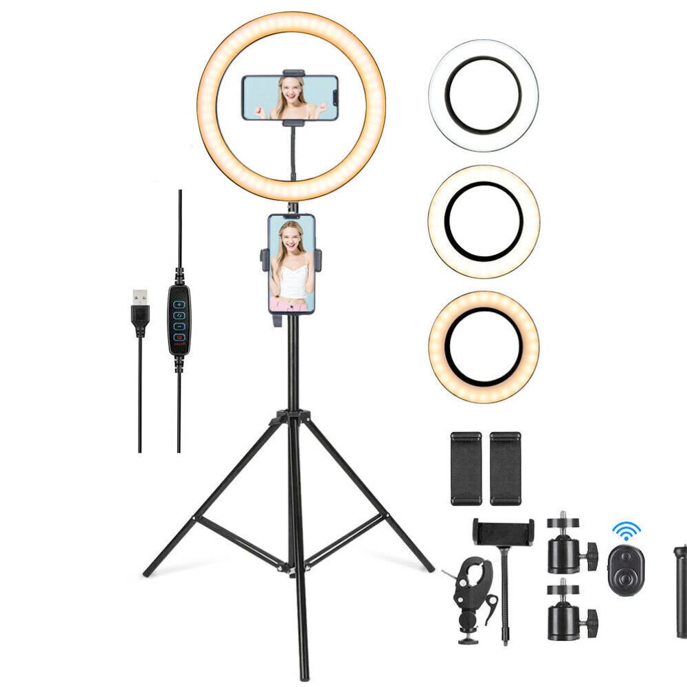 LED Ring Light With Phone Tripod Stand Kit 10&quot; - Stereotech