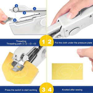 1pc Handheld Sewing Machine Mini Sewing Machines, Portable Sewing Machine Quick Handheld Stitch Tool For Fabric, Kids Cloth, Clothing (battery Not Included)