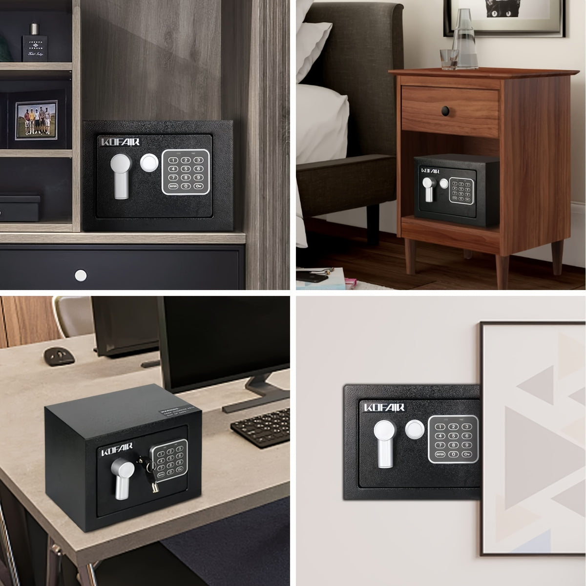 Small Safe Box For Home Safe (0.23 Cubic - Black) With Fireproof Bag, Personal Safe Box For Money Safe For Cash Saving, Mini Safe Box With Key, Digital Safety Box With Light, Money Lock Box