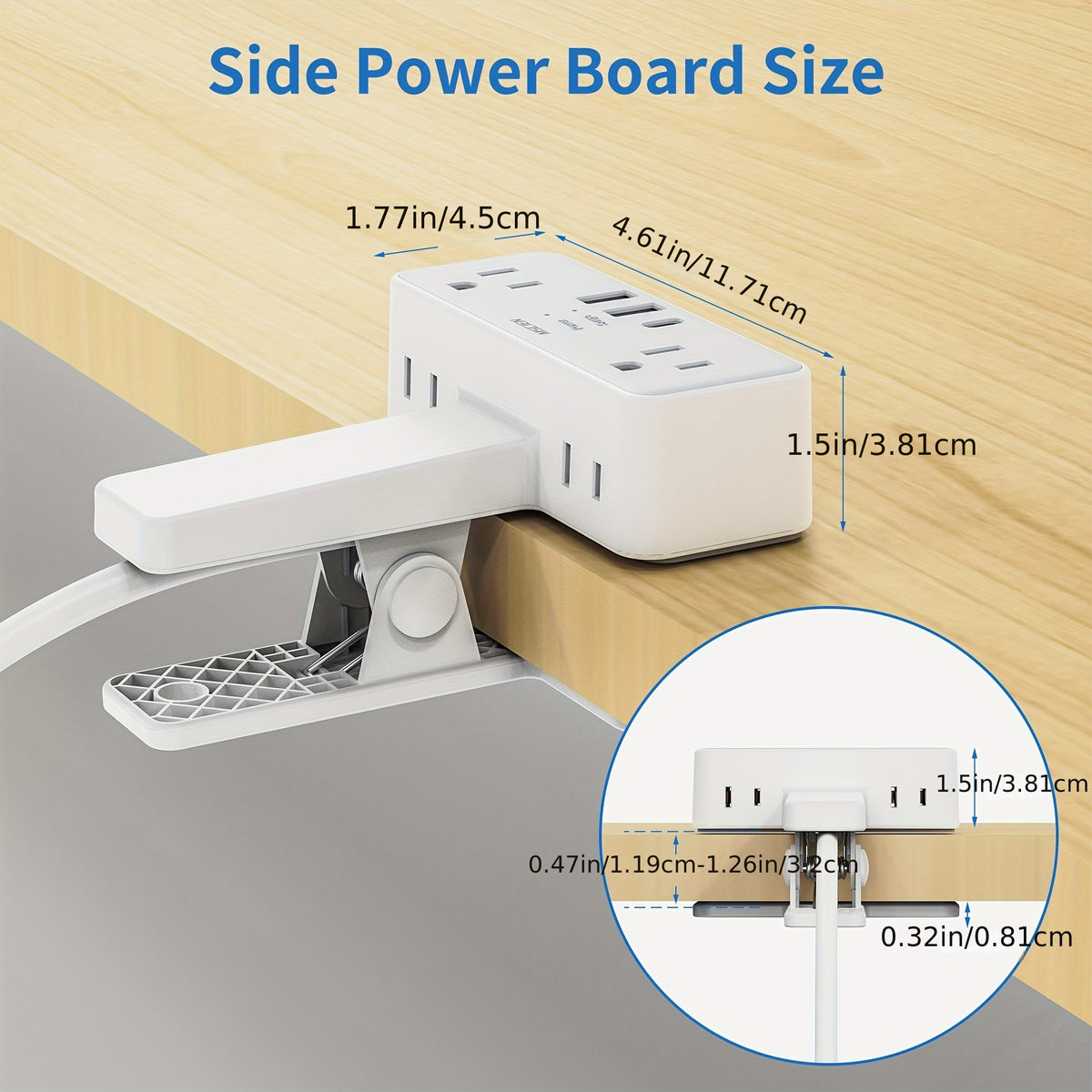Power Strip With USB Ports And 6 Outlets, With Surge Protector, US Plug